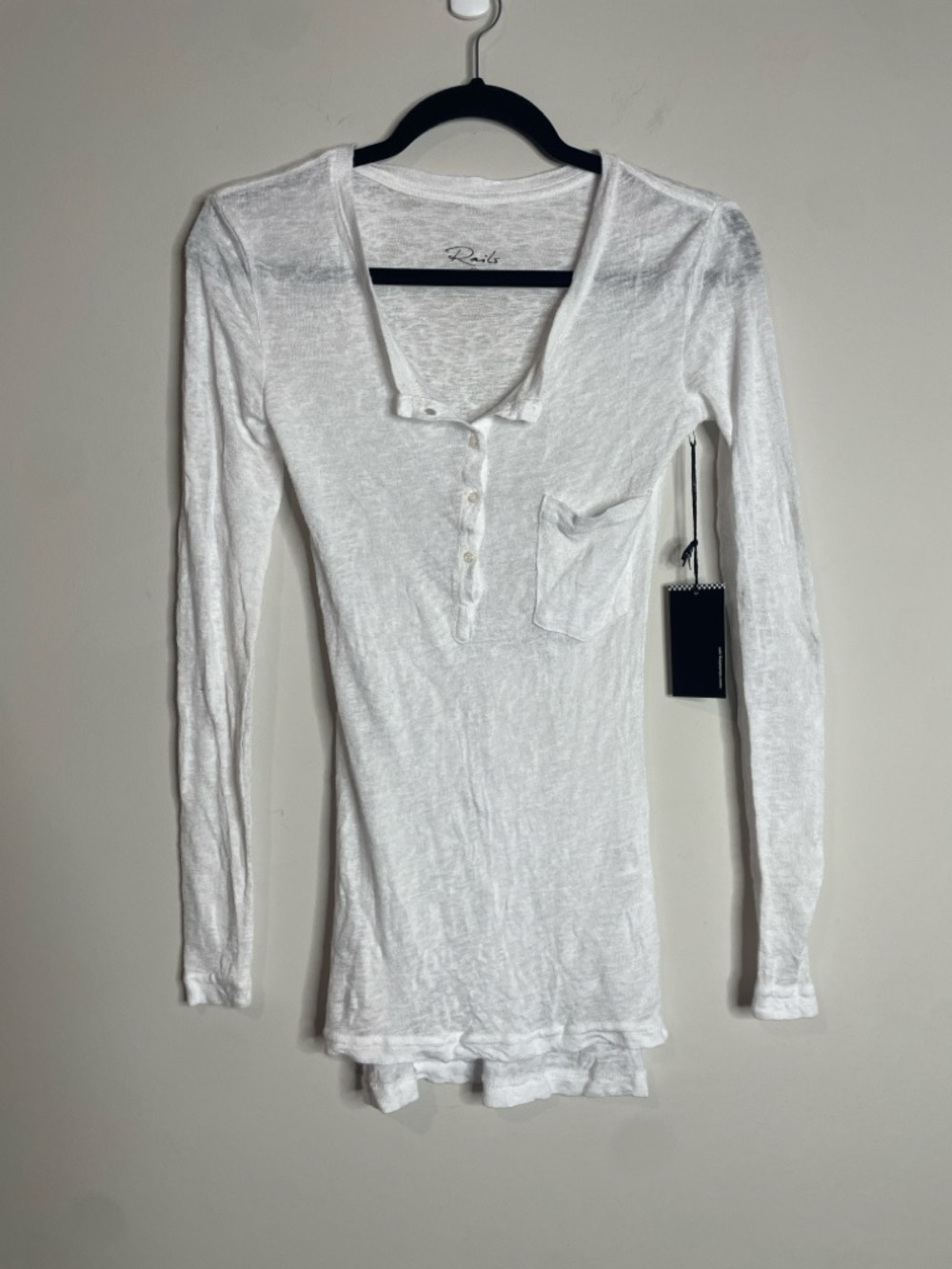 Rails | Women’s White Ethan Henley Size Large NWT - Picture 2 of 5